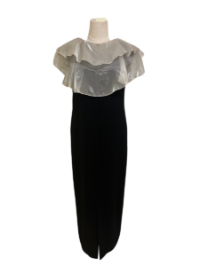 glossy multi ruffle dress