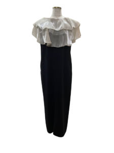 glossy multi ruffle dress