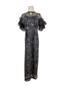 key neck embroidery dress