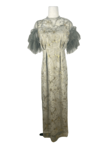 key neck embroidery dress