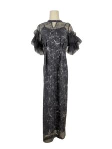 key neck embroidery dress