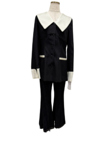contrast collar set up dress