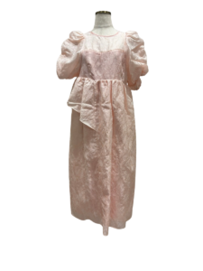 bubble sleeve jacquard dress