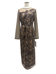 pleated front flower dress