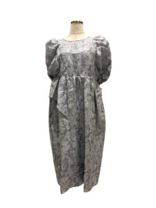 bubble sleeve jacquard dress