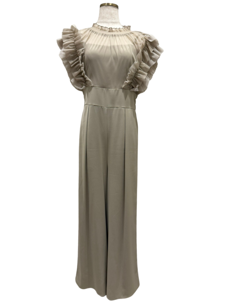 Frilled highwaist wide pants