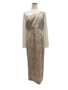 pleated front flower dress