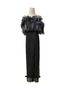 Noir glitter off shoulder dress
